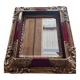 Old mirror with gold and red frame
