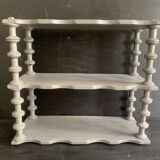Antique grey wooden wall shelf – “bobine” model circa 1910