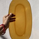 Set of 7 dishes in brown and green vintage glass