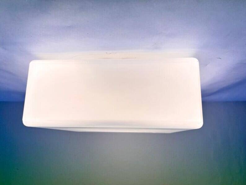 Mid-Century Milk Glass Flush Mount or Wall Light, Czechoslovakia