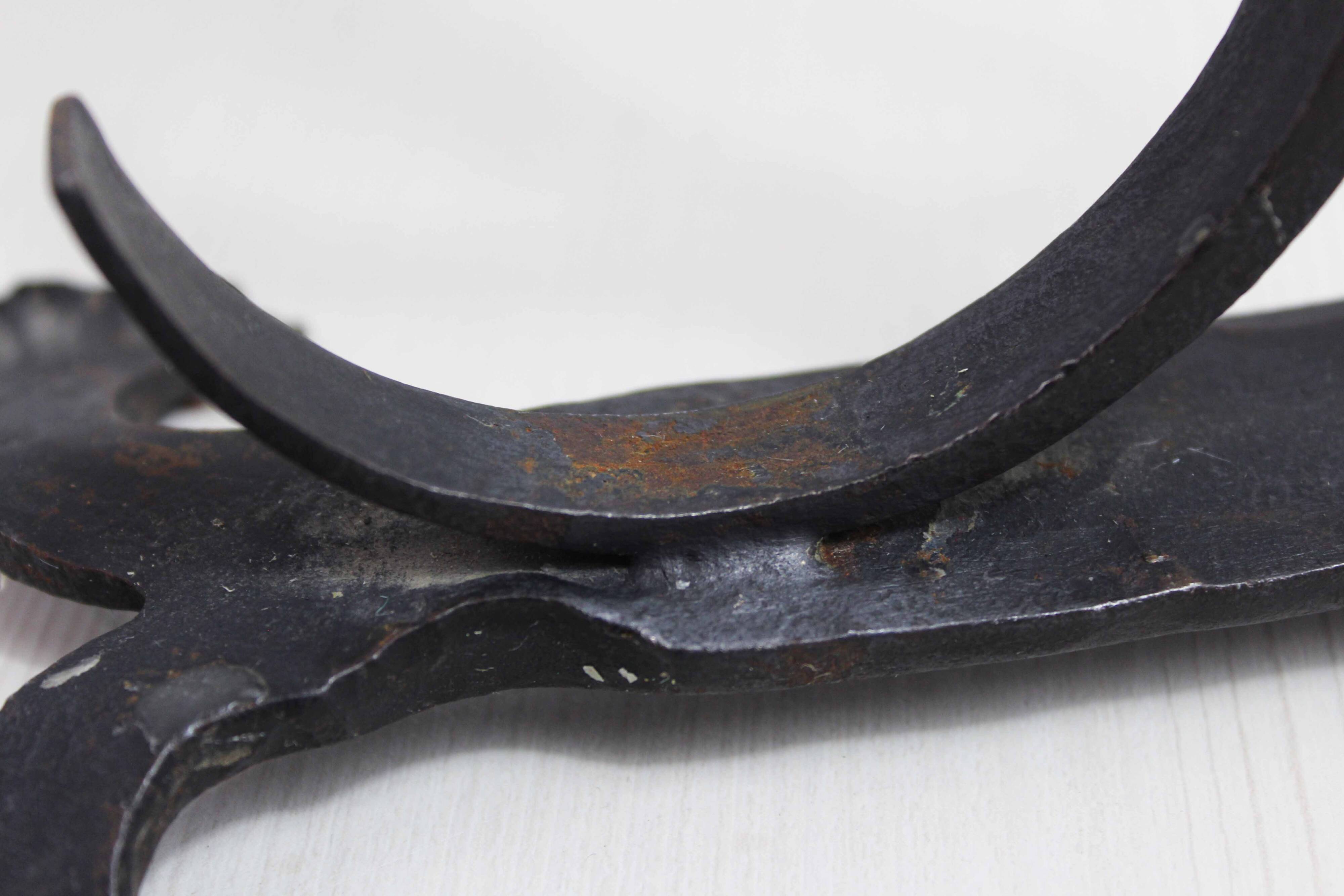 Brutalist iron candle holder 1950