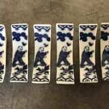 Set of 6 knife holders in asian porcelain