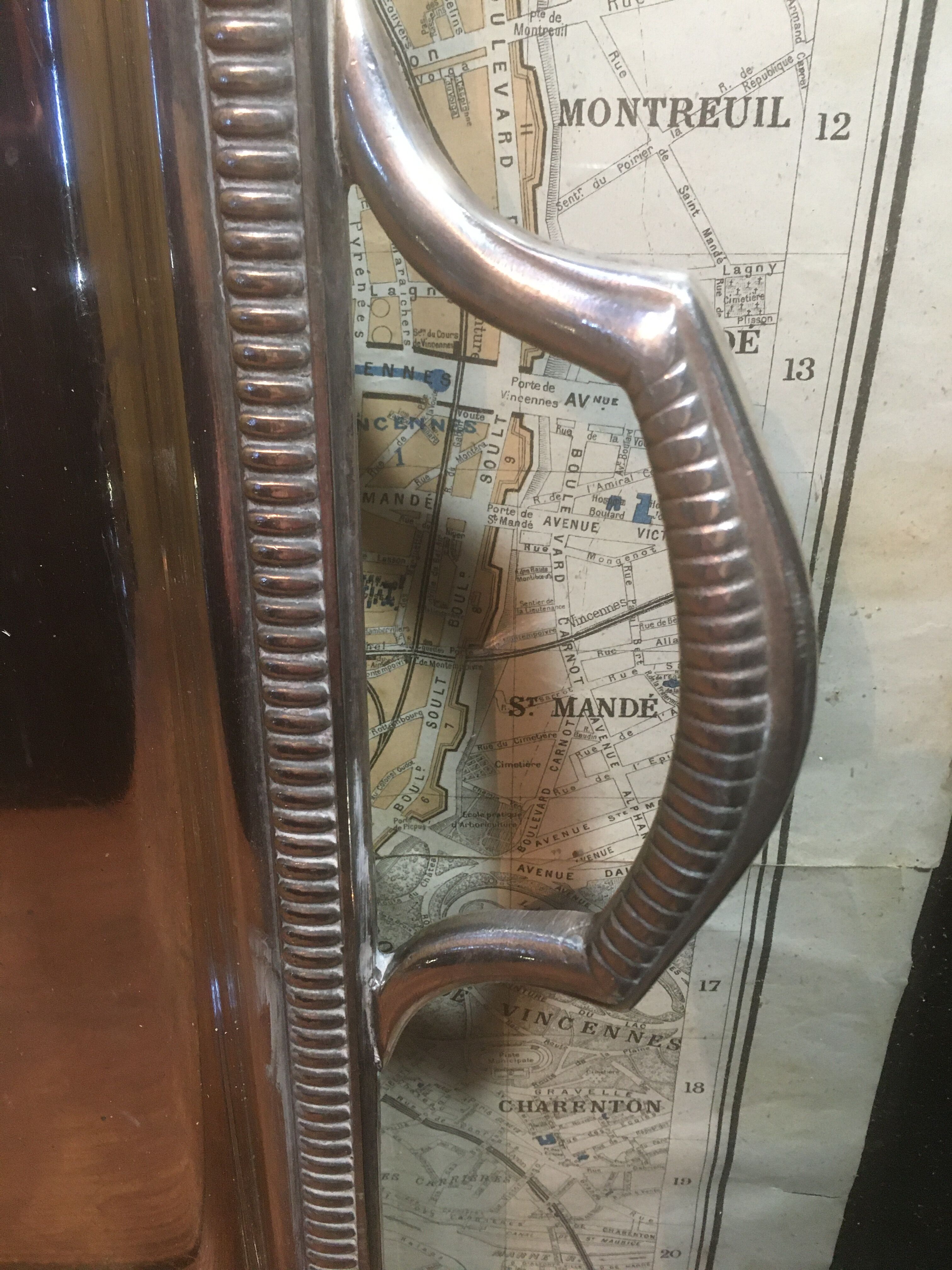 Silver metal service tray 80s