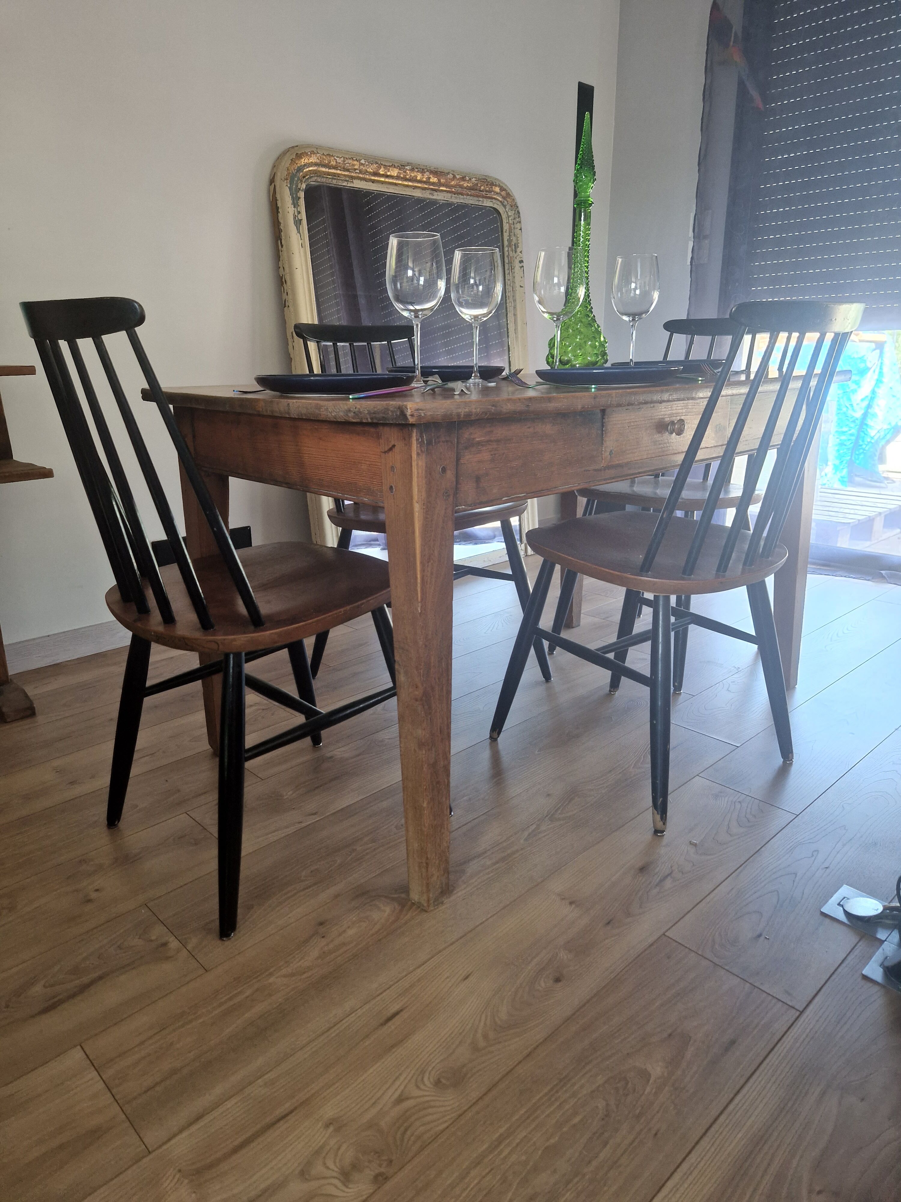 Solid oak farmhouse table