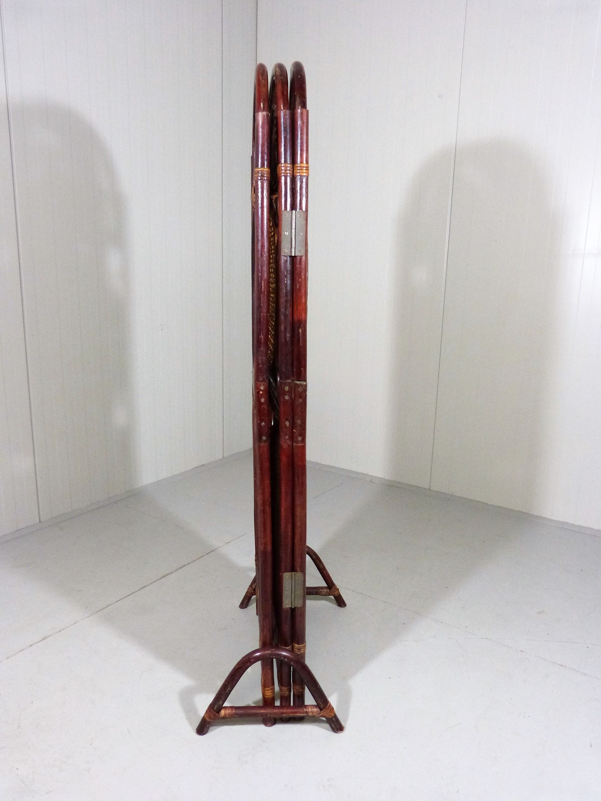 Rattan & wicker folding screen - room divider, 1930’s