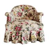 Antique flowered toad armchair