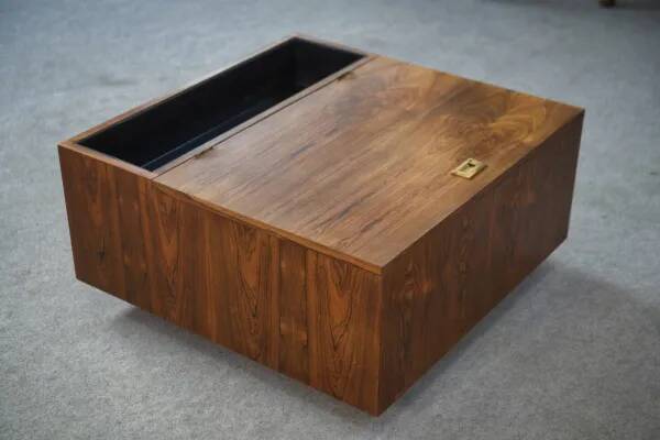Table basse bar en palissandre 1970