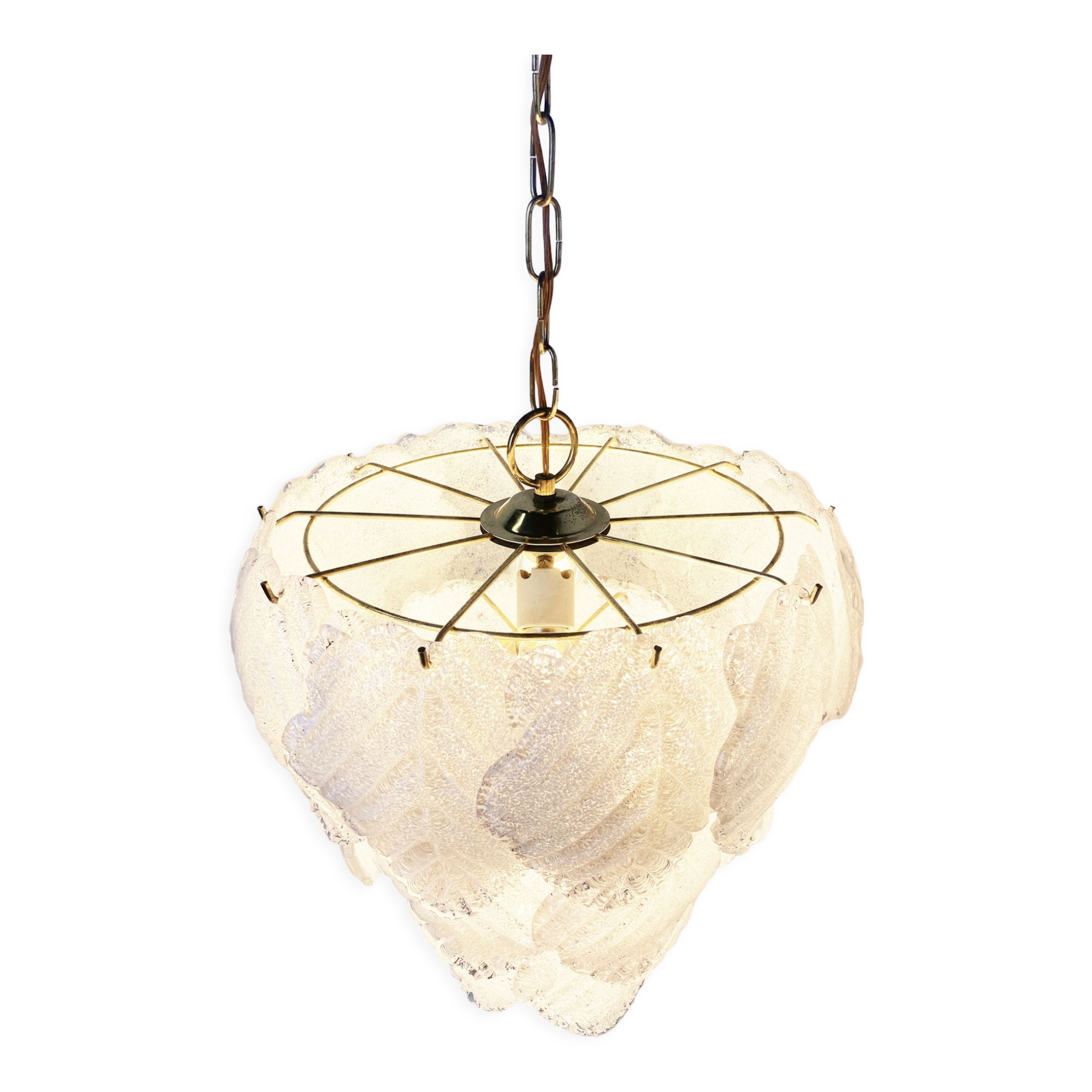 Vintage murano leaf chandelier, 1970s