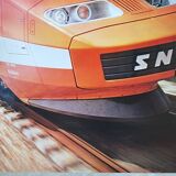 Original old SNCF poster "TGV save time" 1981