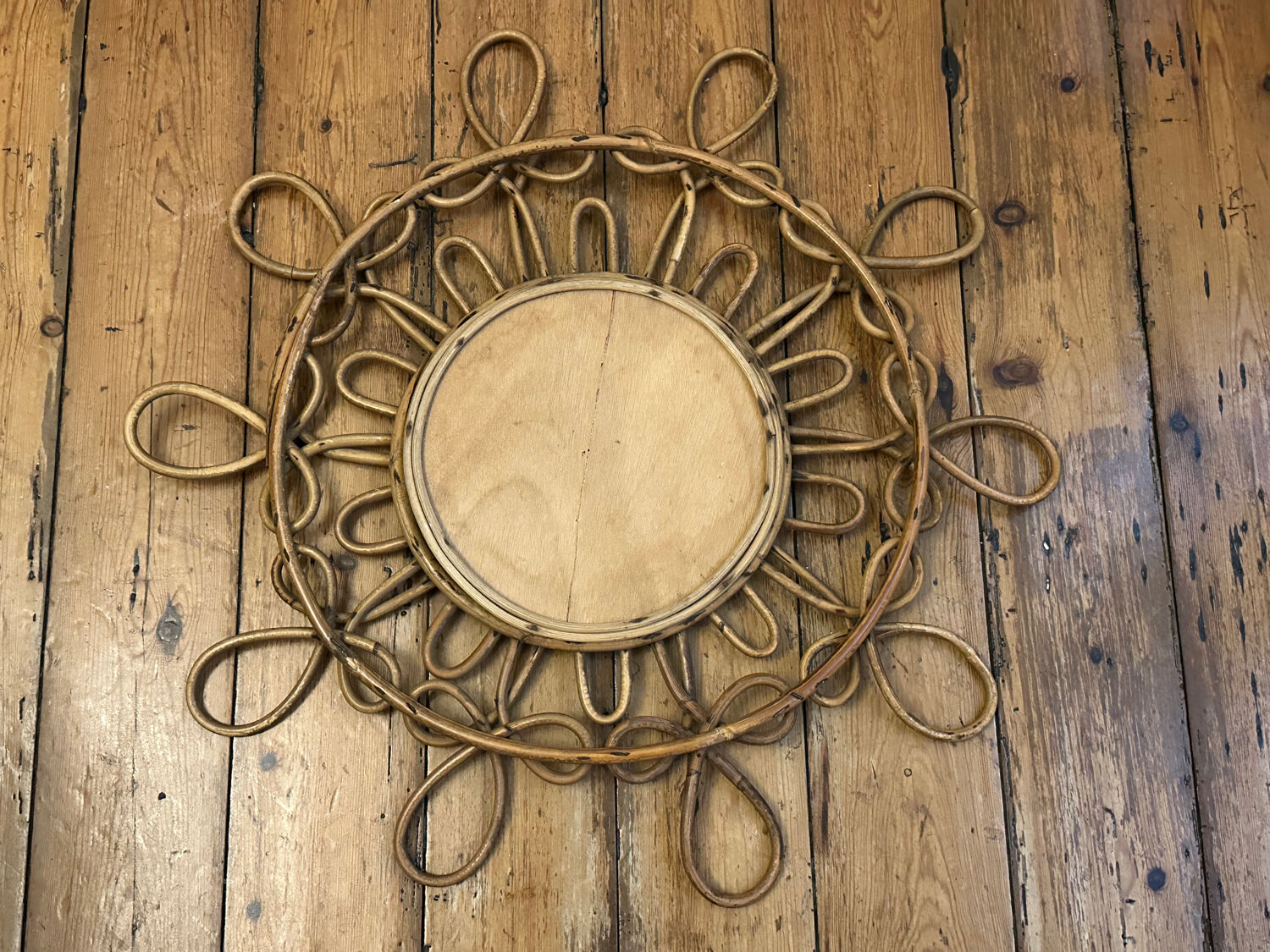 Vintage rattan mirror