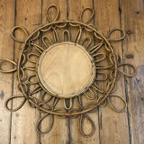 Vintage rattan mirror