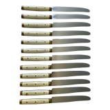 Series of 12 serrated vintage table knives