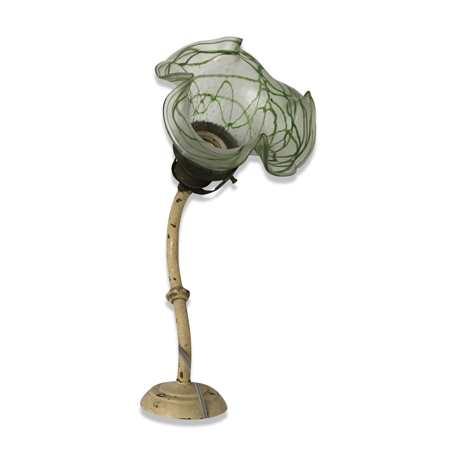 Wall lamp, art deco tulip colored glass