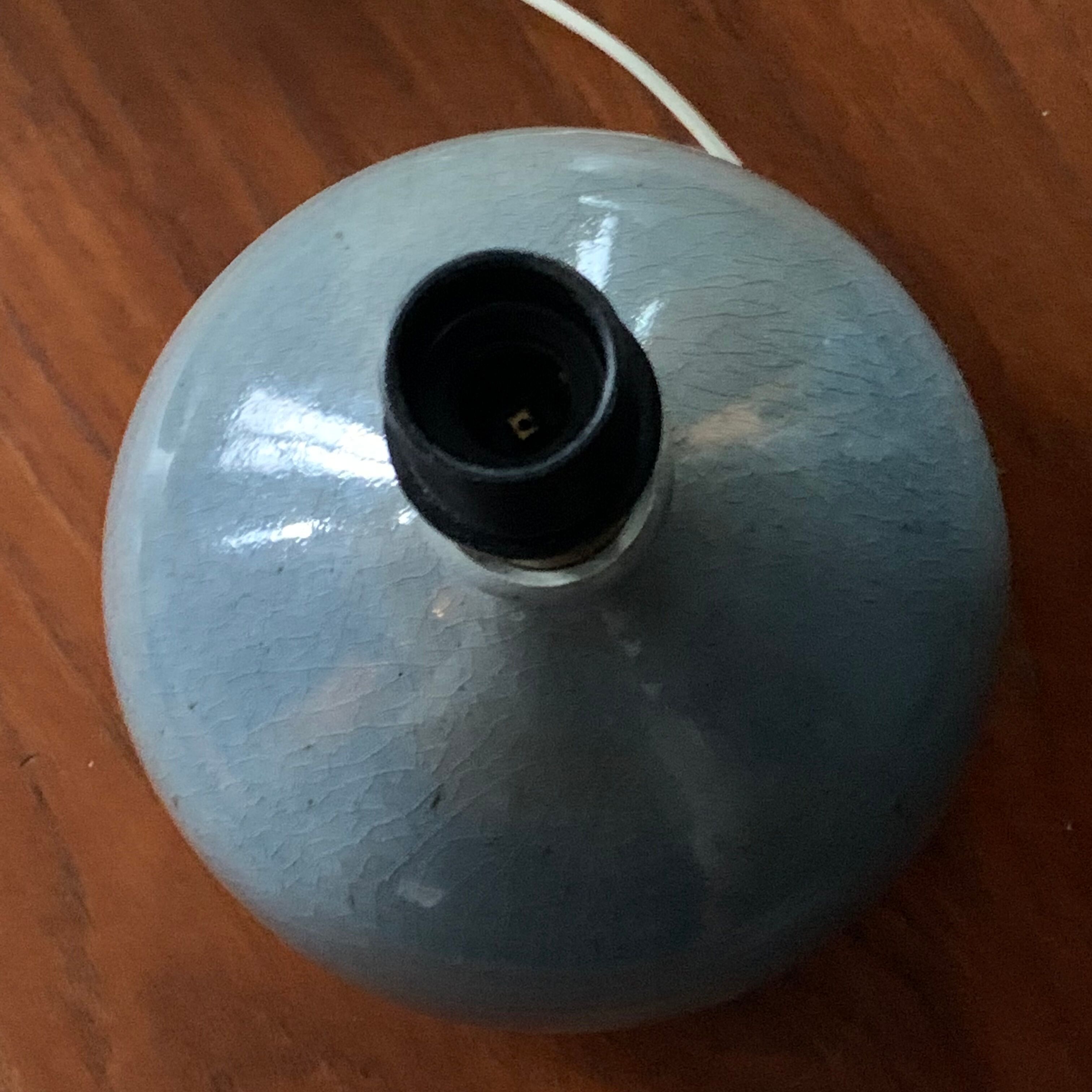 Vintage table lamp in blue ceramic