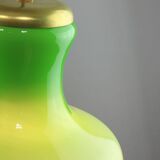 Big Mid-century Italian Brass and Glass Pendant Lamp