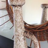 Beige soliflore vase ceramic Fat Lava / vintage 60s-70s