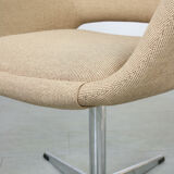 Mid-century beige fabric swivel chair from stol