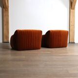 Pair of Cinna Sandra lounge chairs in velvet by Annie Hieronimus, 1970s