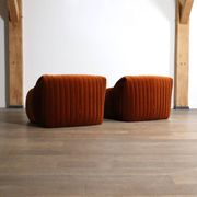 Pair of Cinna Sandra lounge chairs in velvet by Annie Hieronimus, 1970s