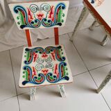 Table lounge - 4 ethnic vintage children's chairs