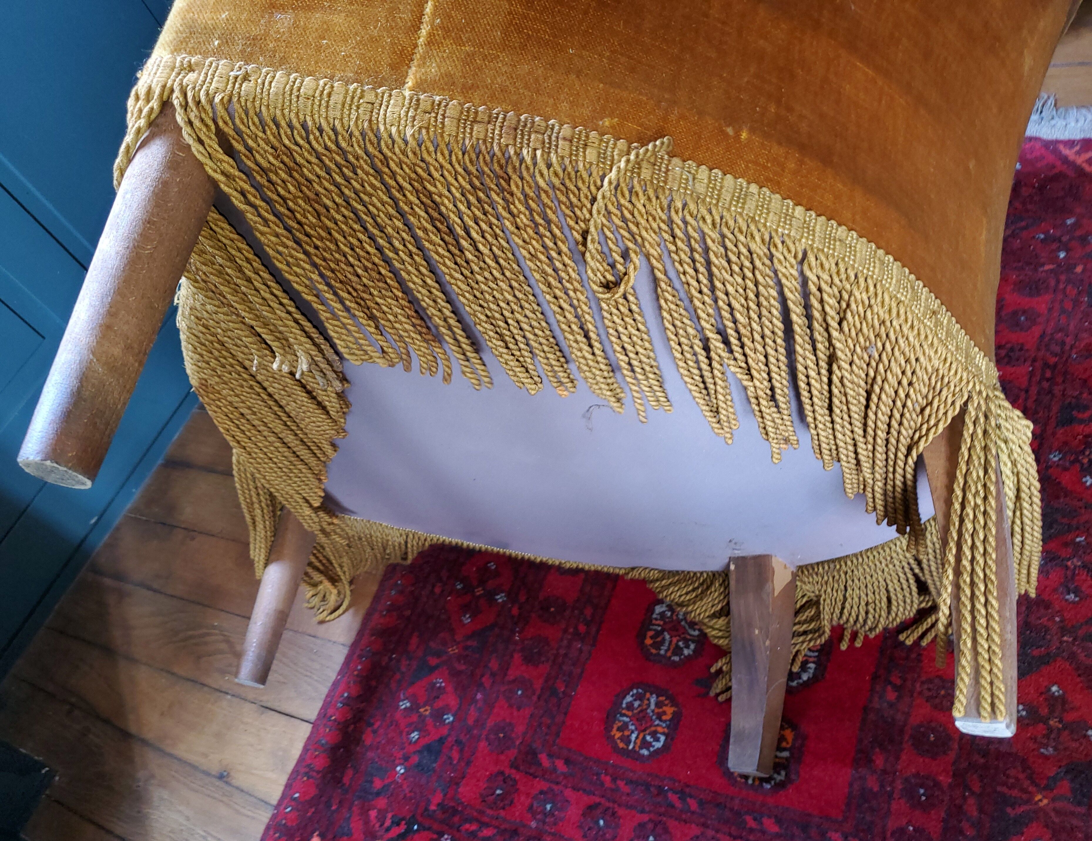 Golden yellow toad armchair