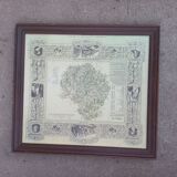 Old framed Côte d'Or map 19th century universal atlas