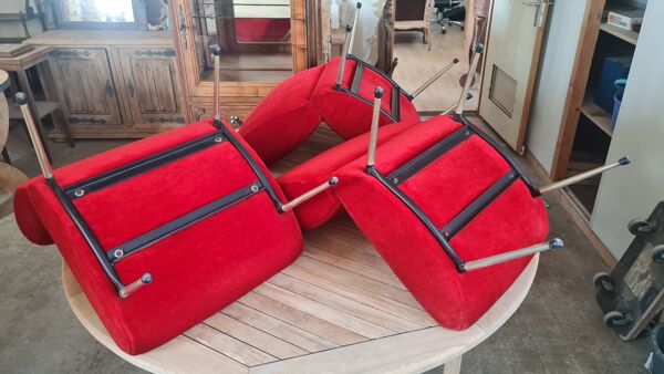 Trio de fauteuils vintage édition pelfran année 1960
