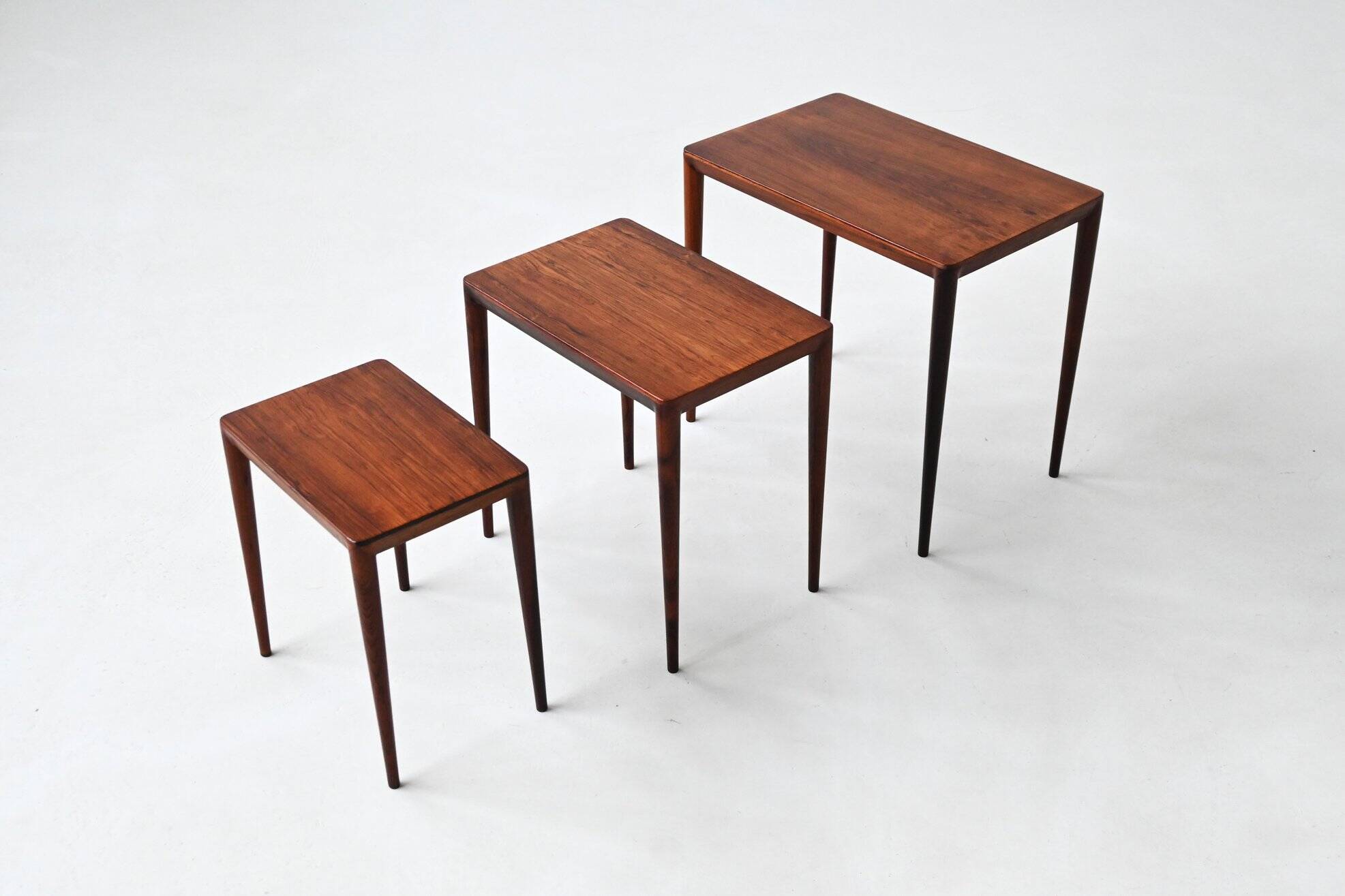 Severin Hansen nesting tables in rosewood Haslev Denmark 1960