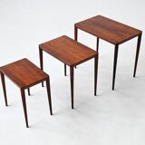 Severin Hansen nesting tables in rosewood Haslev Denmark 1960