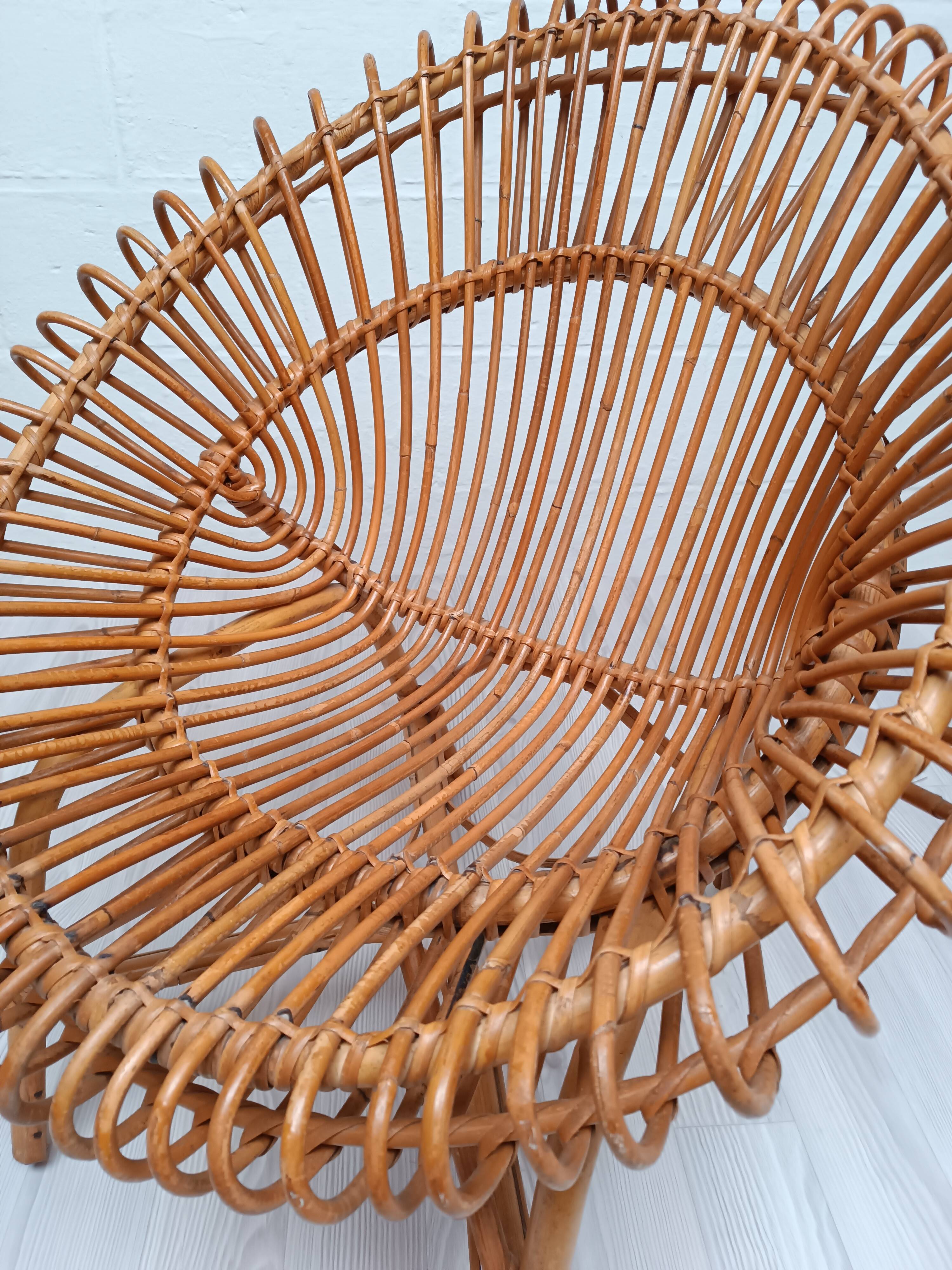 Vintage rattan armchair 1960