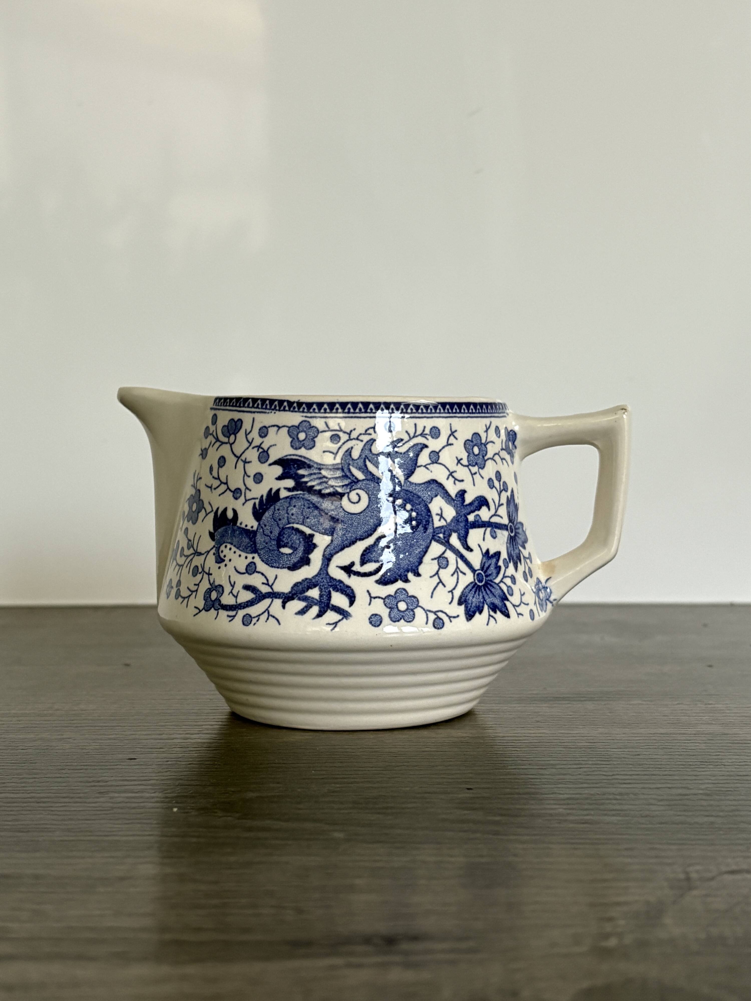 Antique milk jug Boch La Louvière Dragon model