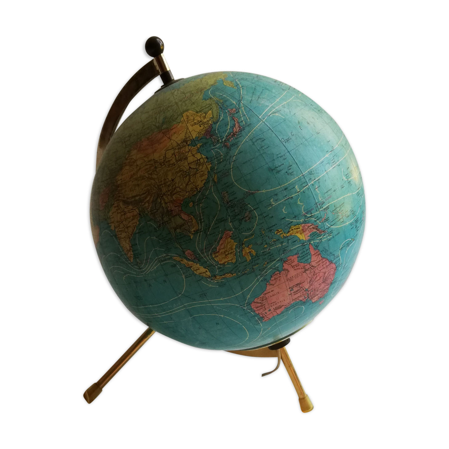 60s earth globe bright Taride Map
