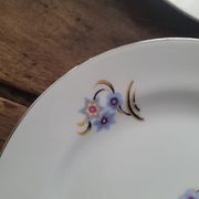 6 assiettes à dessert BD Limoges – décor floral géométrique – années 5