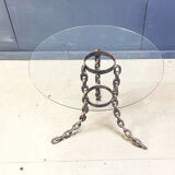 Brutalist chain link coffee table or side table, 1970s