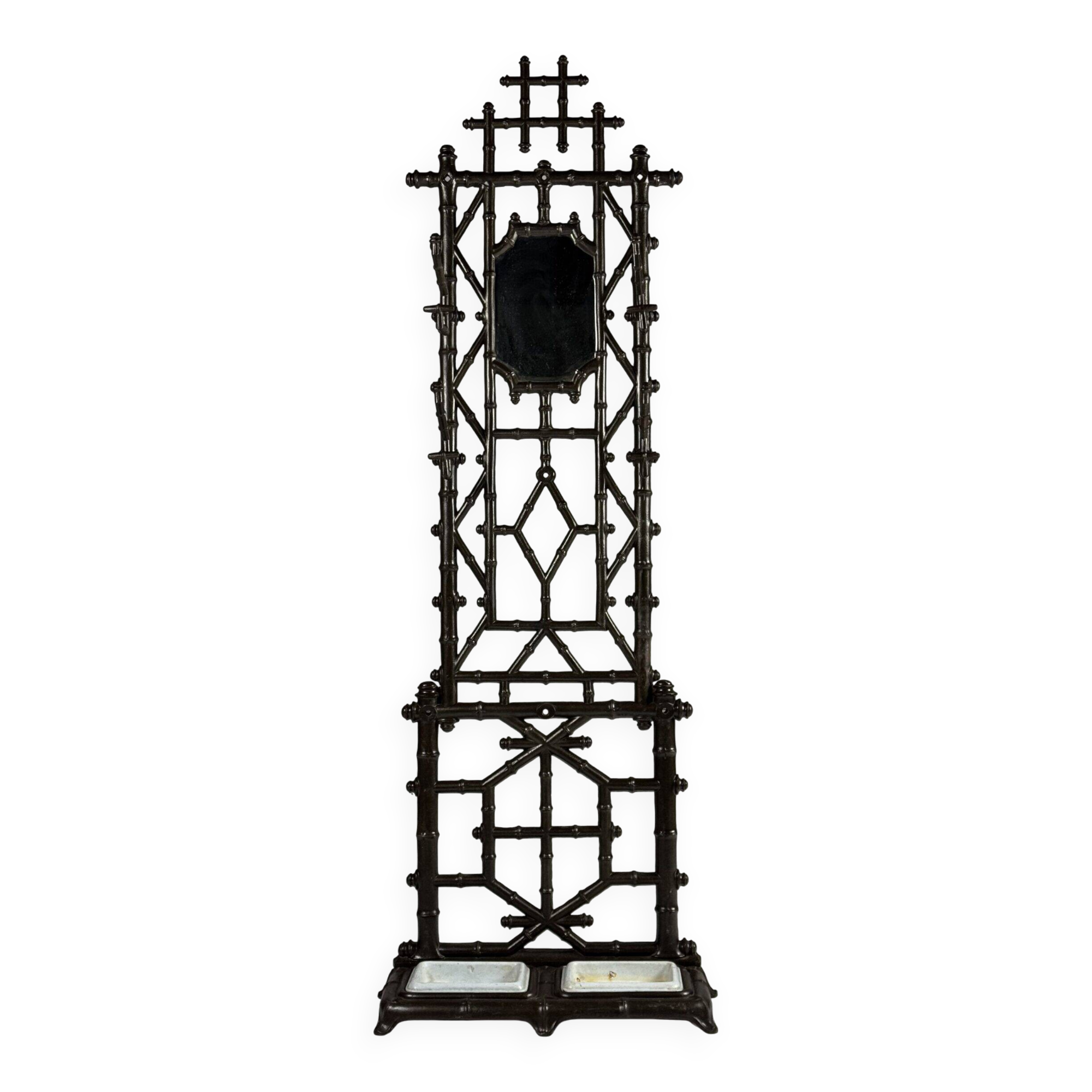 Faux bamboo coat rack cast iron ca. 1890