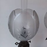 Paire de lampes à huile en bronze d'époque Napoléon III.