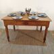 Old solid wood farmhouse table pitchpin turned legs 1 drawer