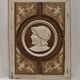 Large bas relief painting medallion woman patina wooden frame ornament
