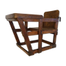Old children's chair with wooden table, chair to put or hang. Year 50 60