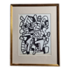 Screenprint after Jean Dubuffet framed under glass 24 cm by 31 cm