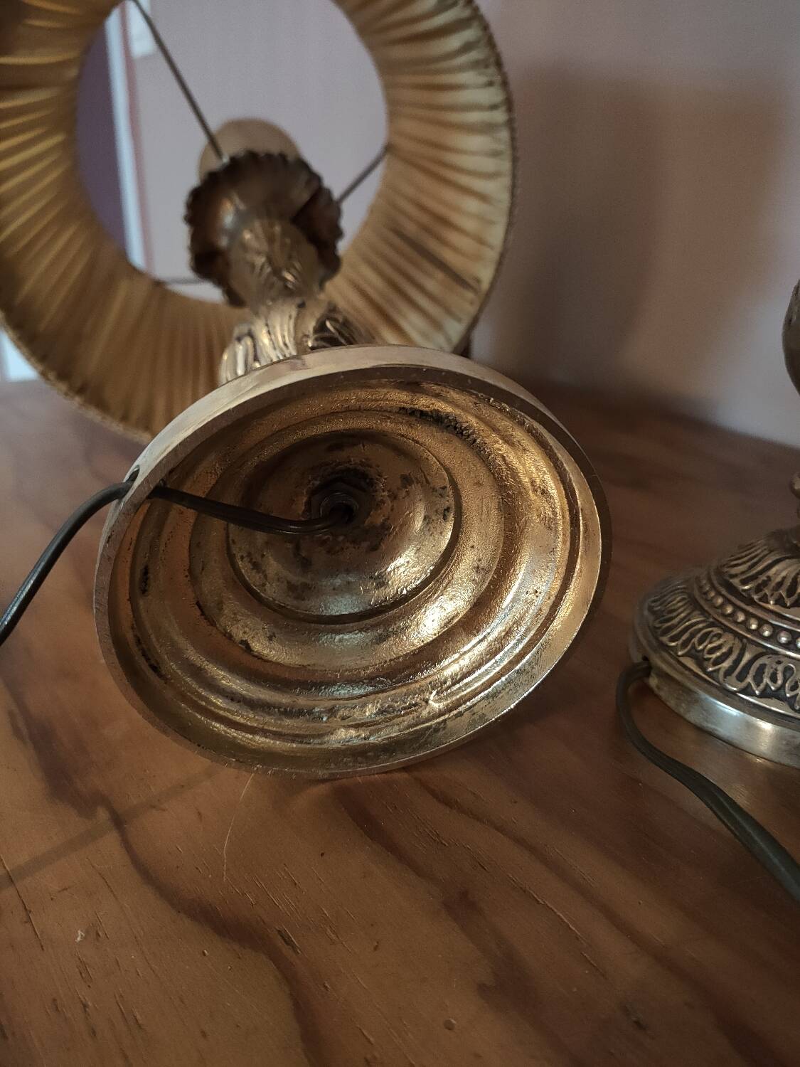 Pair of vintage brass bedside lamps