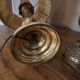 Pair of vintage brass bedside lamps