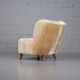 Fauteuil scandinave en velours à poils longs