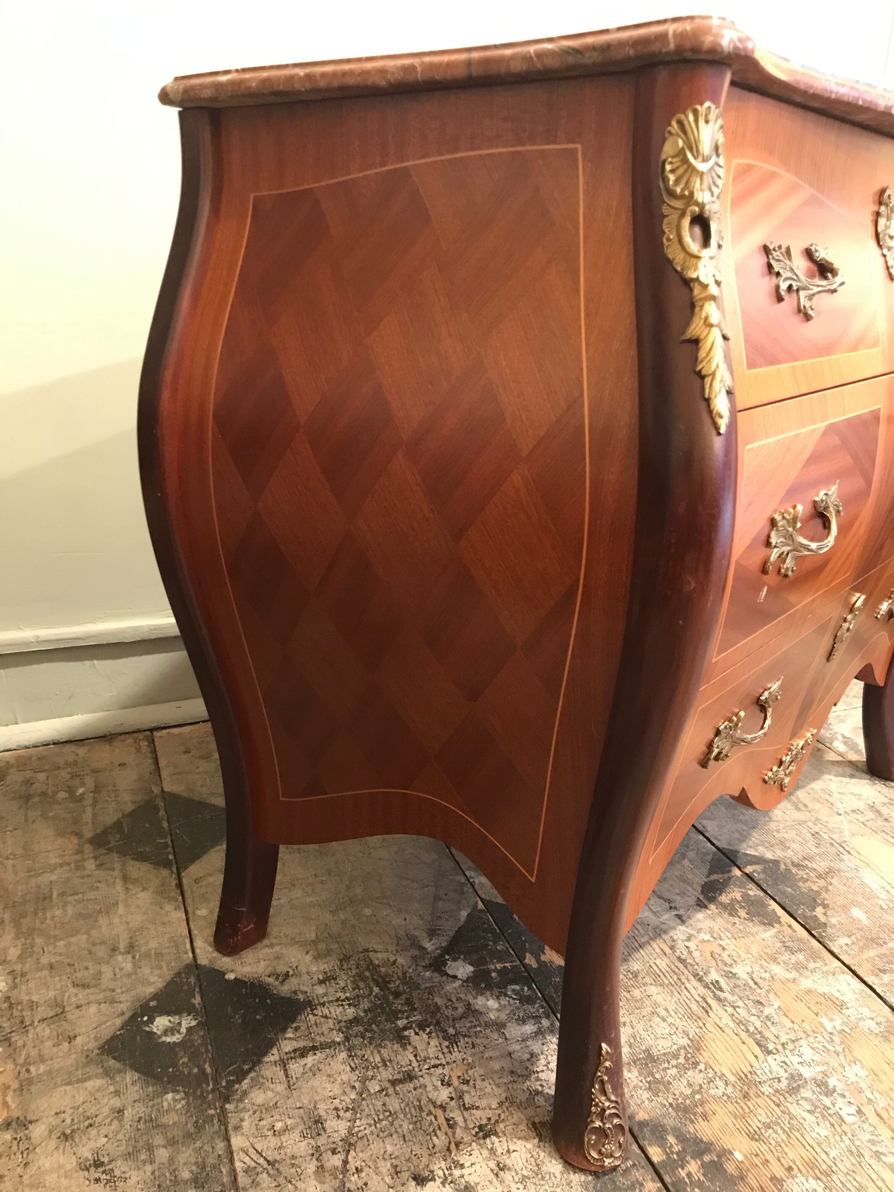 3-drawer neo-baroque commodus circa 1960 (pair available)