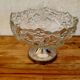 Vintage glass fruit bowl on a stand from the 60s/70s.
