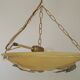 Italian Metal Ceiling Light Gold Leaf Detail Frosted Glass Bowl Shade
