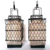 Pair of chinese wire lanterns