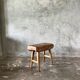 Small organic bench in blond Asian teak quadripod - Tujuh