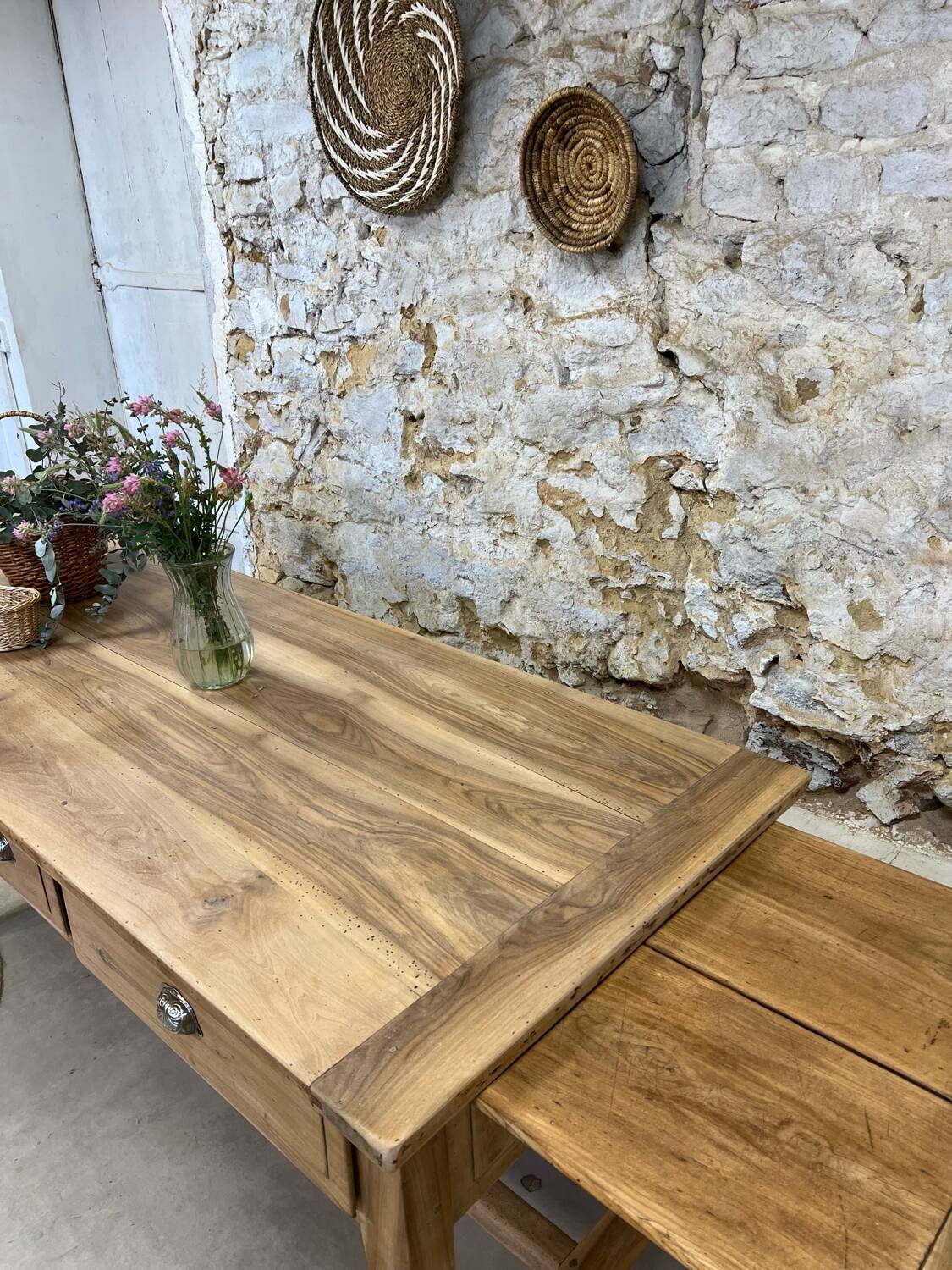 Farmhouse table with bread board