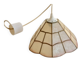 Vintage suspension in pink mother-of-pearl – Stained glass style